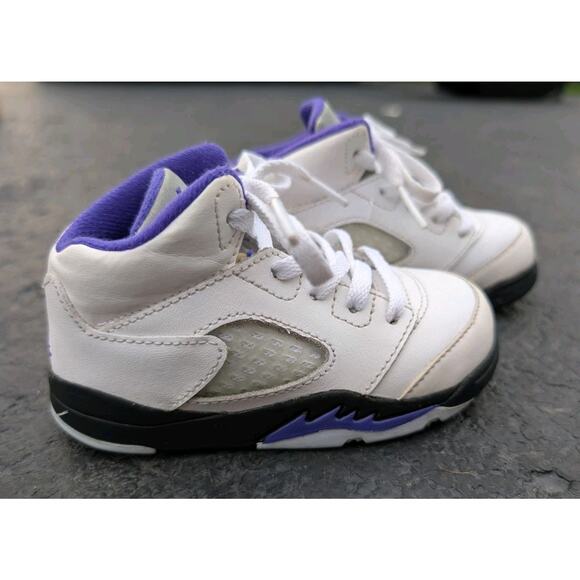 Air Jordan Retro 5 TD “Dark Concord” Sie 7c Toddlers Purple 440890-141 - Picture 1 of 8